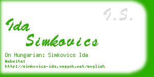 ida simkovics business card